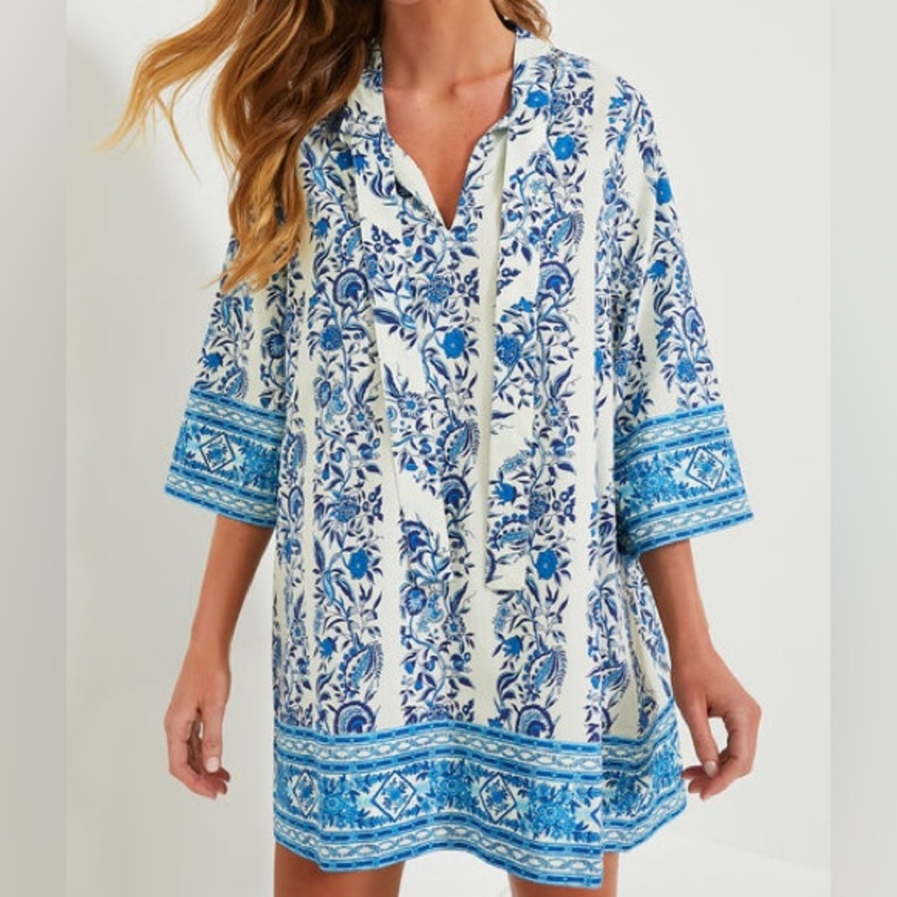 Tuckernuck TNUCK BEACH‎ Cerulean Posy Marseille Coverup Dress